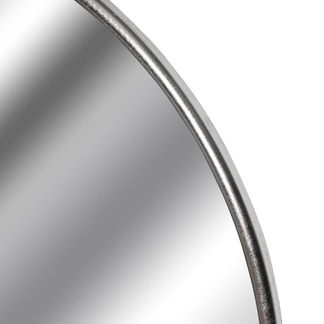 silver foil large circular metal wall mirror