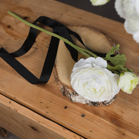 white ranunculus spray