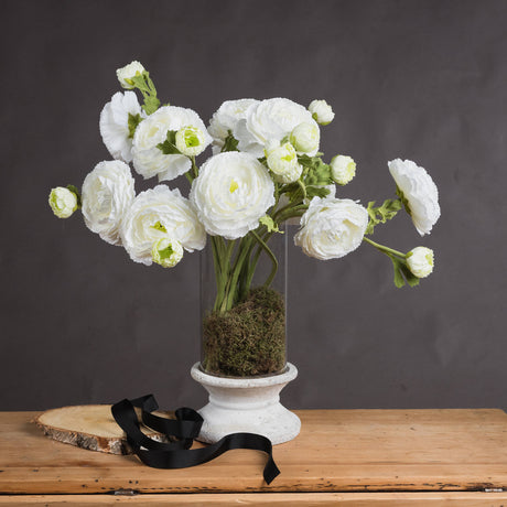 white ranunculus spray