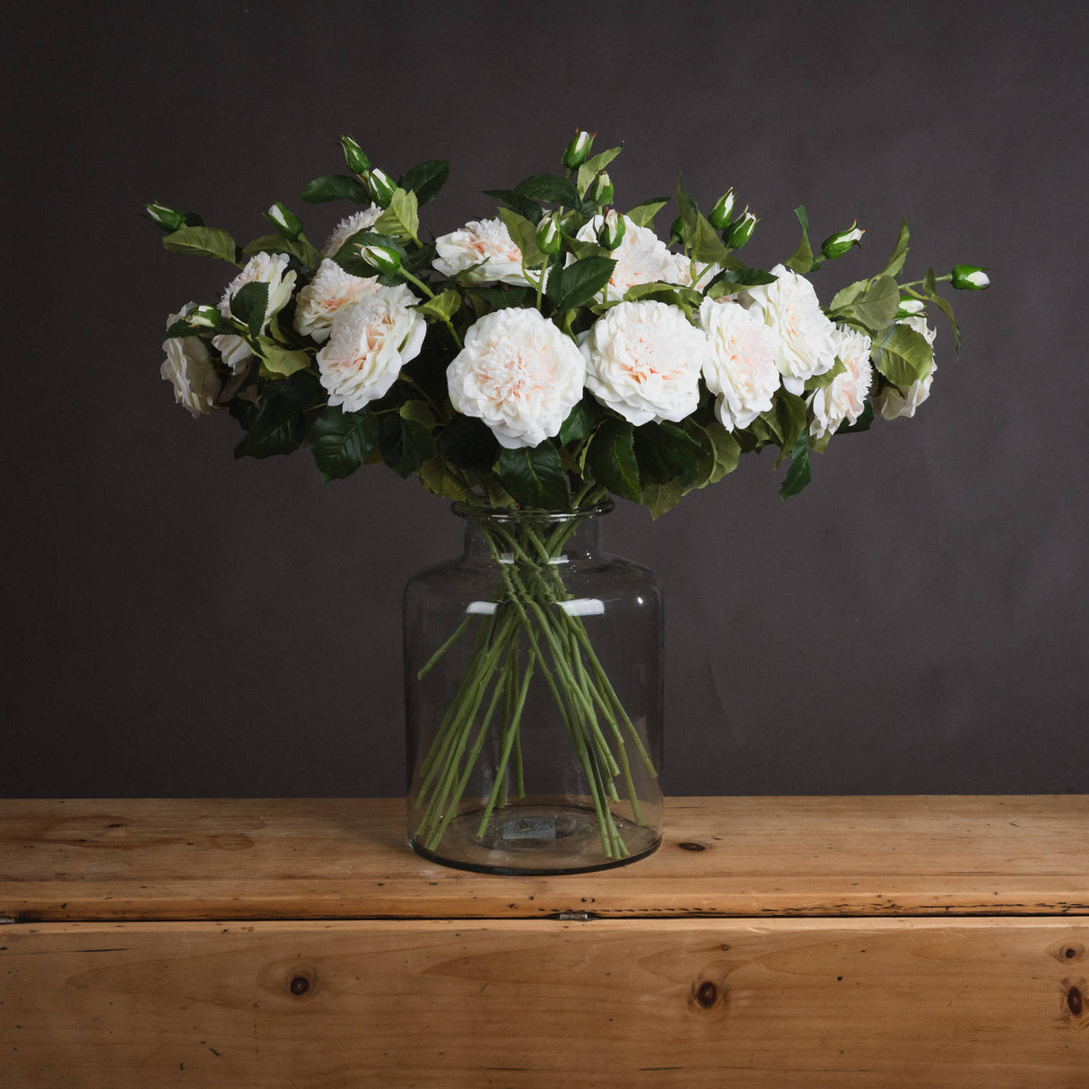 white garden rose spray