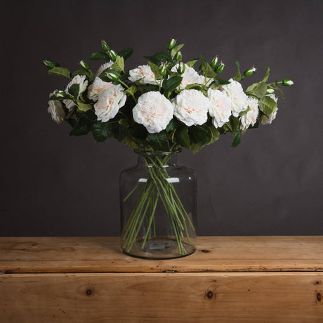 white garden rose spray