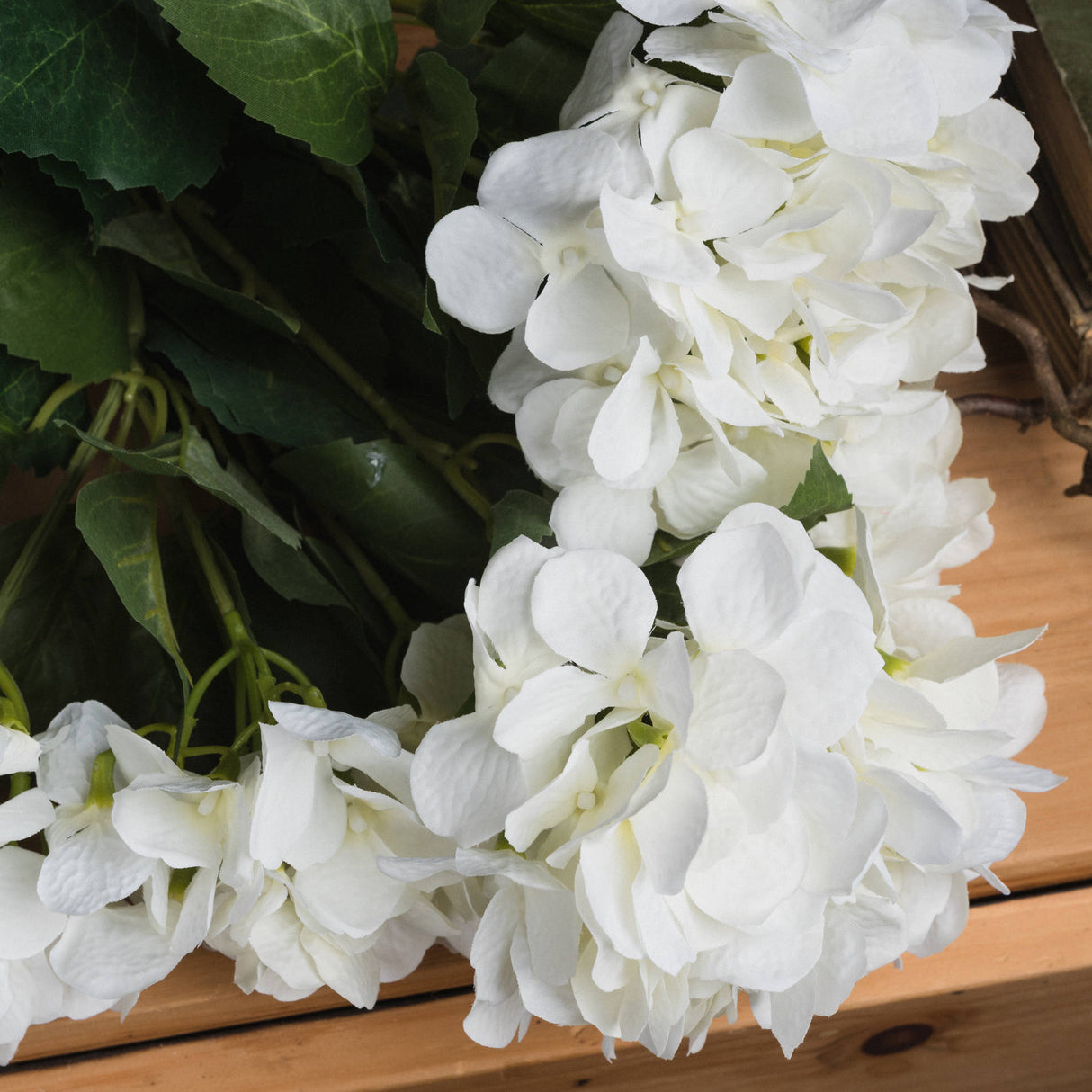 white hydrangea bouquet