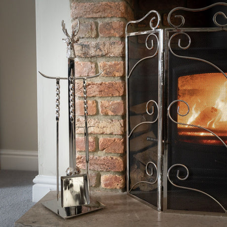 hand turned stag companion set in polished nickel