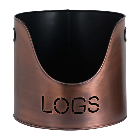 copper finish logs and kindling buckets matchstick holder