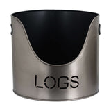 pewter finish logs and kindling buckets matchstick holder