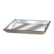 astor distressed mirrored square tray w wooden detailing lge