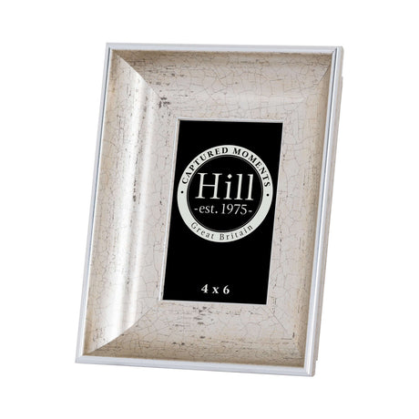 antique silver crackled effect photo frame 4x6