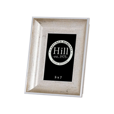 antique silver crackled effect photo frame 5x7