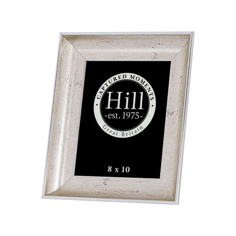 antique silver crackled effect photo frame 8x10