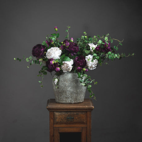 aged stone ceramic vase