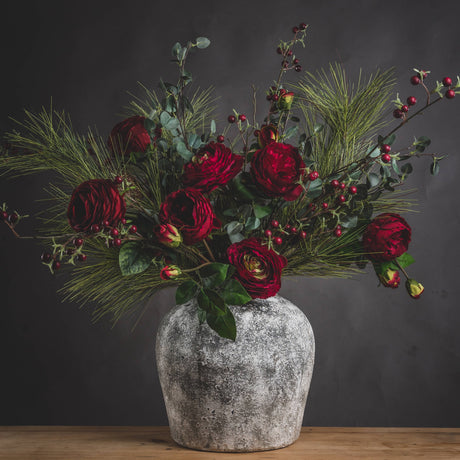 aged stone ceramic vase