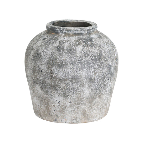 aged stone ceramic vase