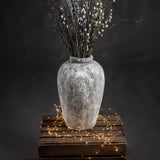 aged stone tall ceramic vase
