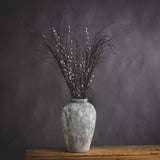 aged stone tall ceramic vase