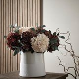 white with grey detail large cylindrical ceramic vase