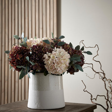 white with grey detail large cylindrical ceramic vase
