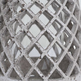 large conical ceramic lattice hurricane lantern