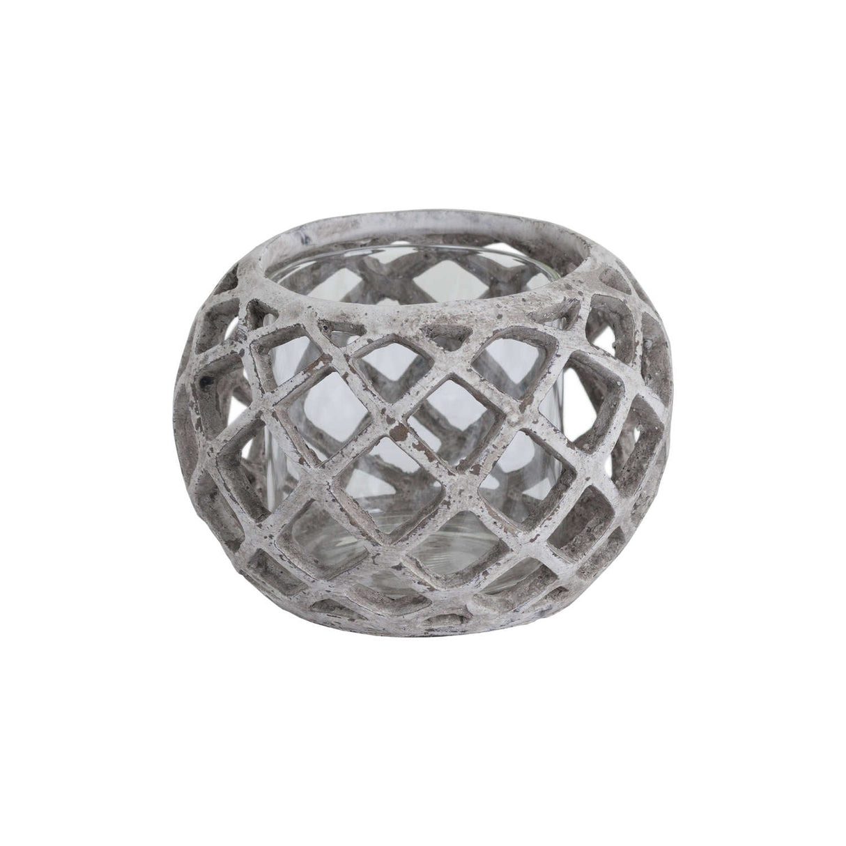 Chloe Round Ceramic Lattice Hurricane Lantern