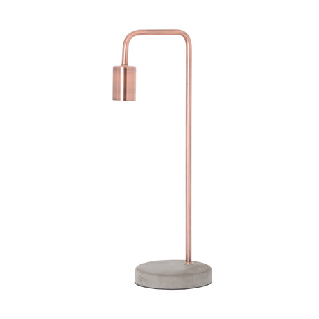copper industrial lamp with stone base