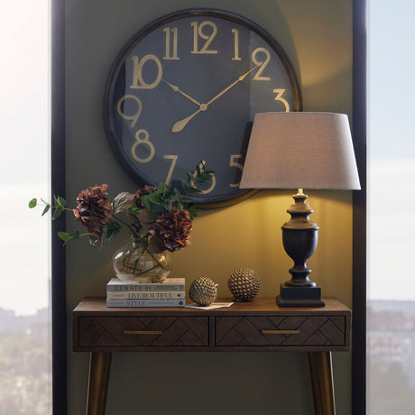 soho brass and black large clock