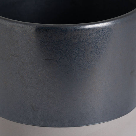 large metallic grey ceramic planter