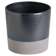 large metallic grey ceramic planter