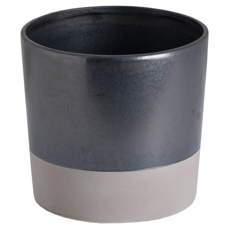large metallic grey ceramic planter