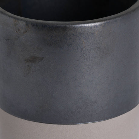 metallic grey ceramic planter