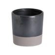 metallic grey ceramic planter