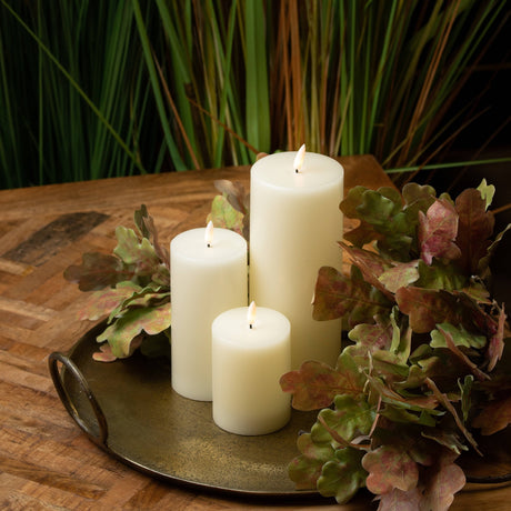 luxe collection natural glow 3 x 4 led cream candle