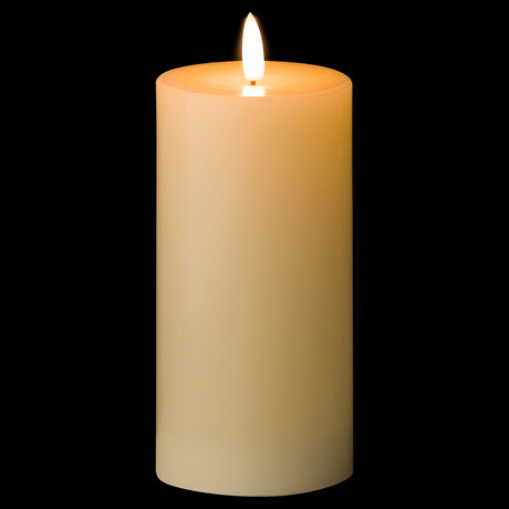 luxe collection natural glow 3 x 6 led cream candle