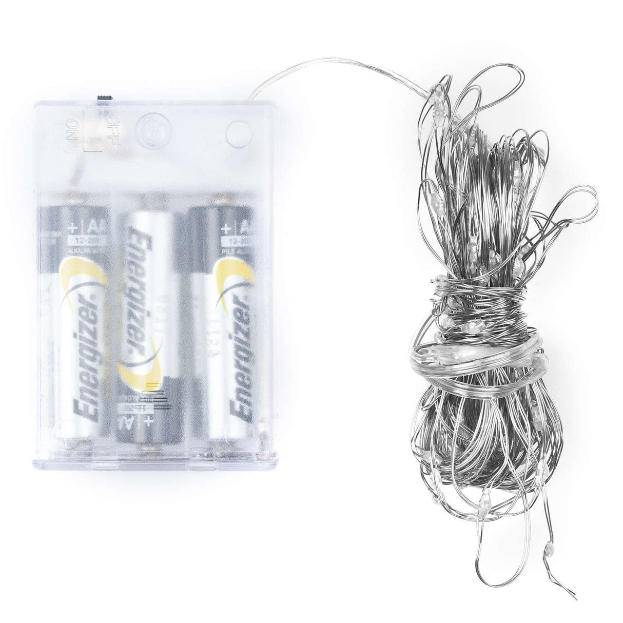 Sophie 100 LED Battery Micro Lights Silver Wire 10m