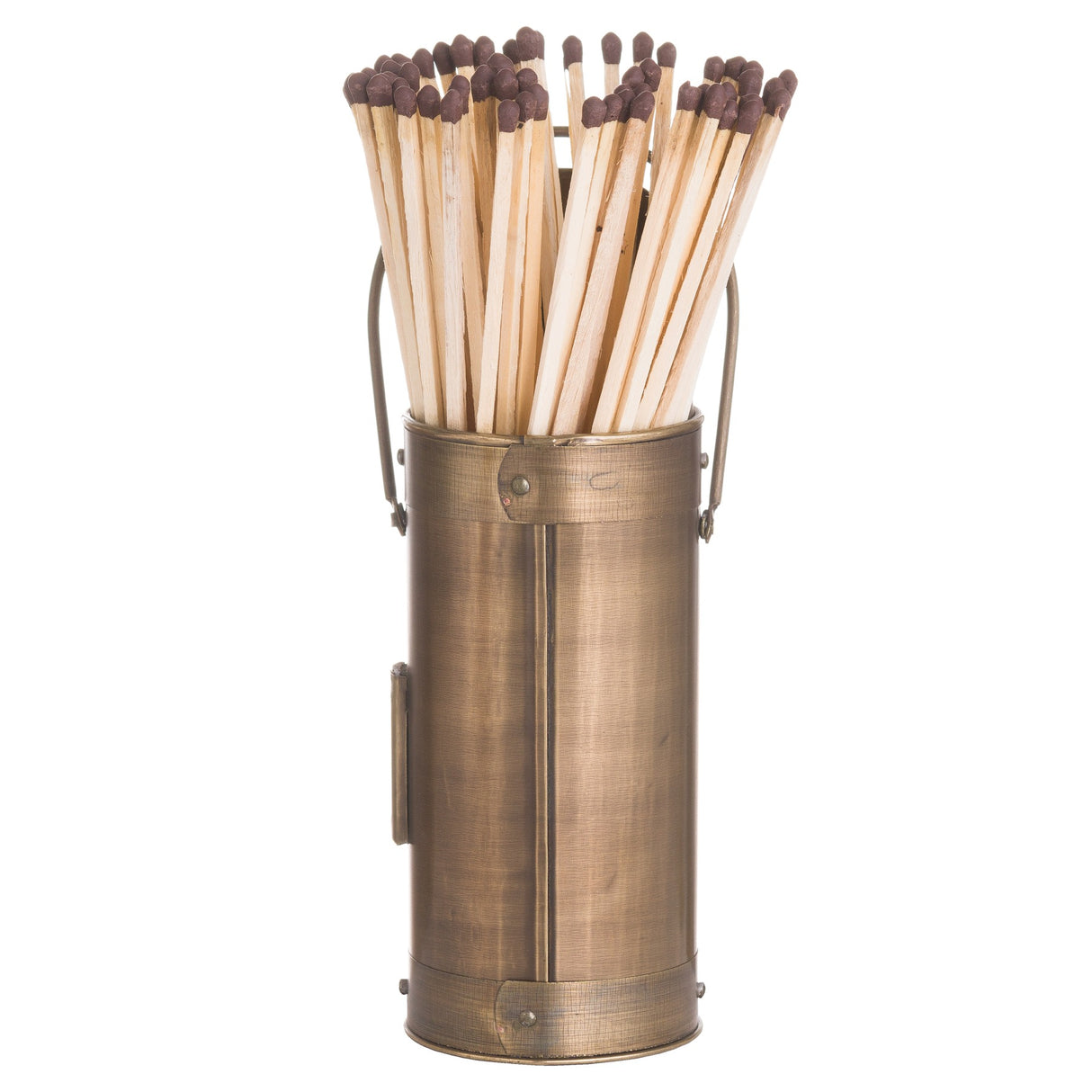 antique bronze matchstick holder with 60 matches