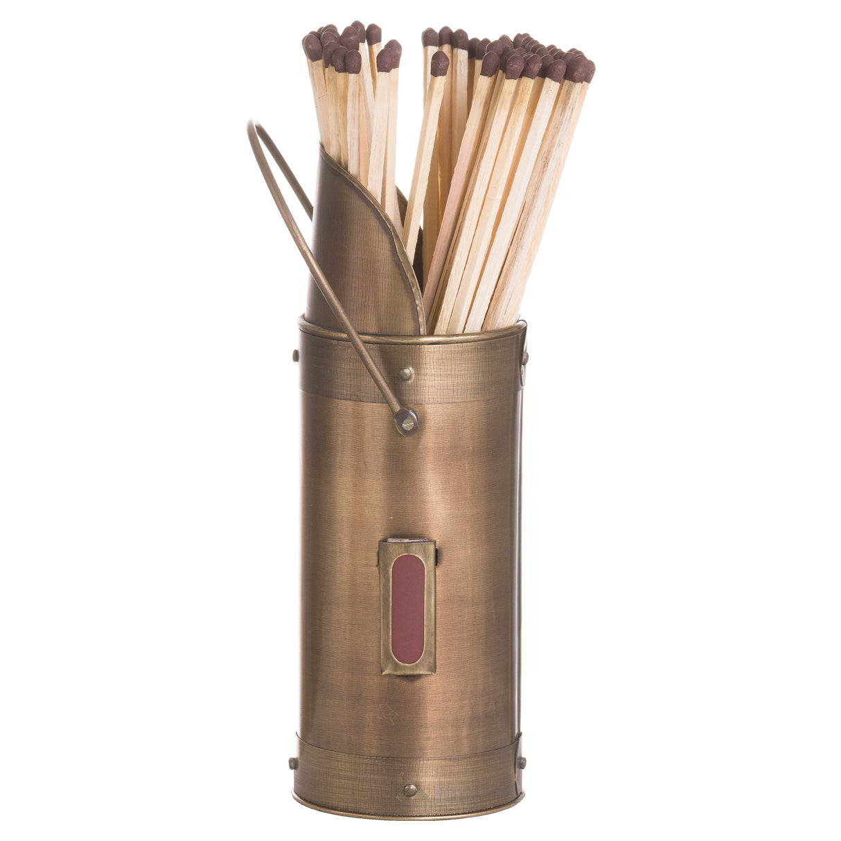 antique bronze matchstick holder with 60 matches