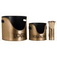 bronze finish logs and kindling buckets matchstick holder