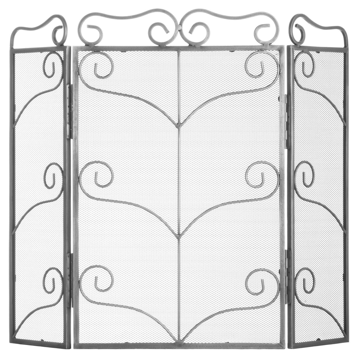 Lena Heavy Large Antique Silver Fire Screen