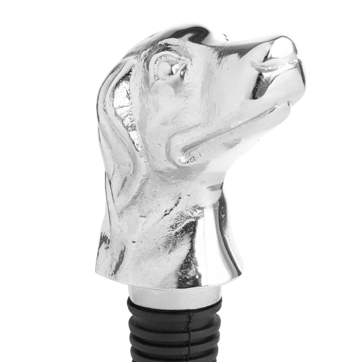 silver nickel dog bottle stopper