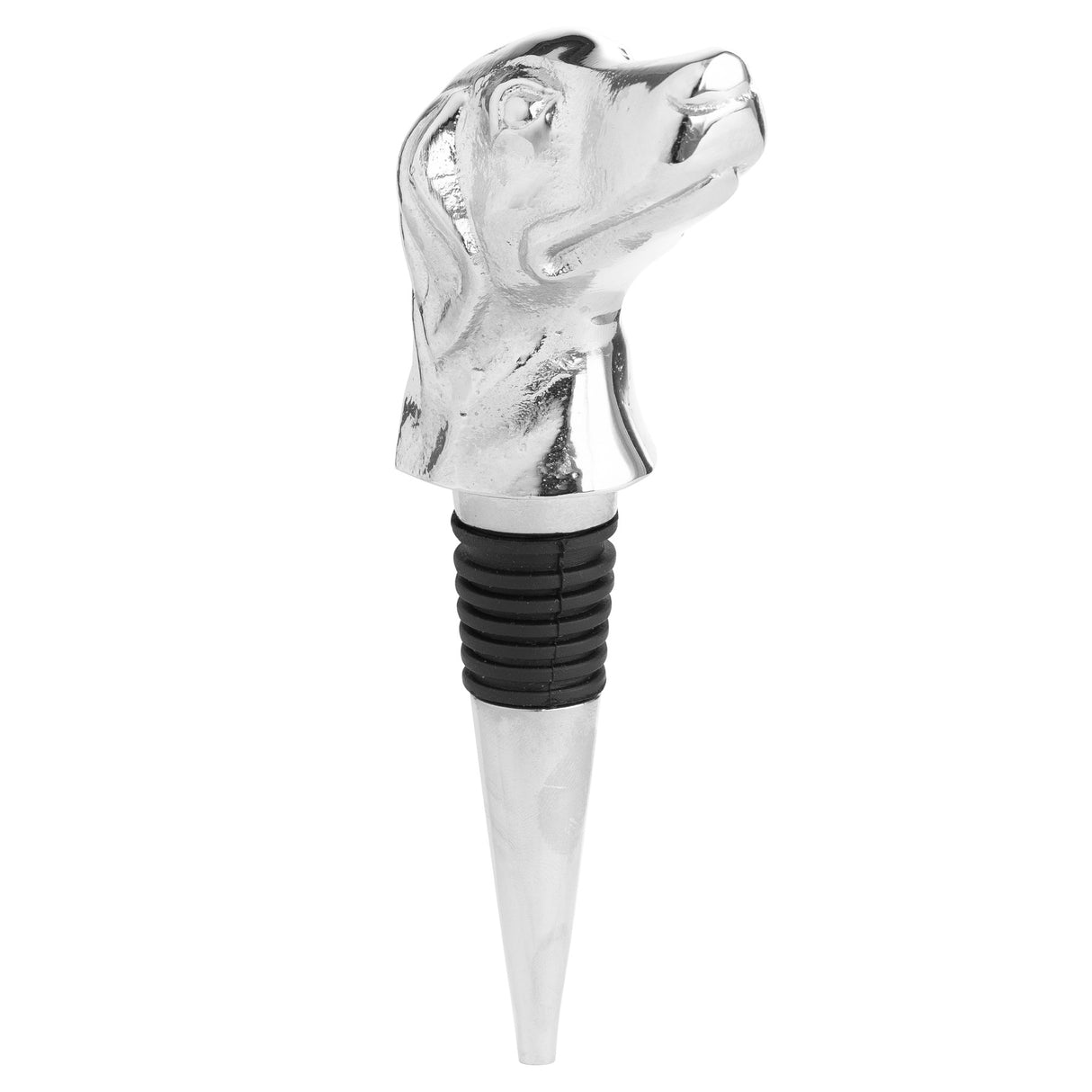 silver nickel dog bottle stopper