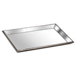 astor distressed large mirrored tray with wooden detailing