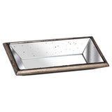astor distressed mirrored display tray with wooden detailing