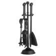 ball topped companion set in black