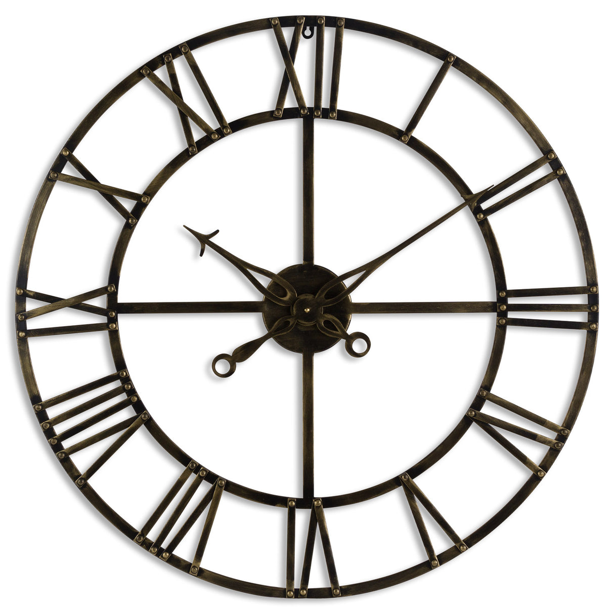 small antique brass skeleton clock