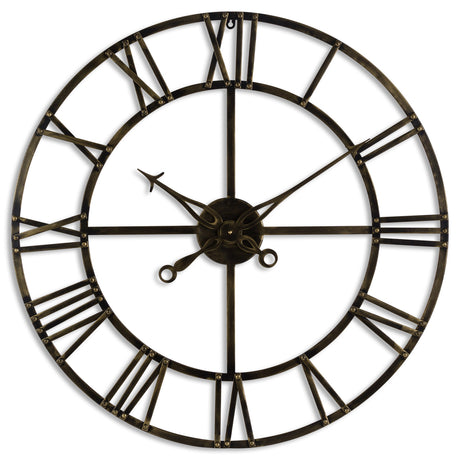 small antique brass skeleton clock