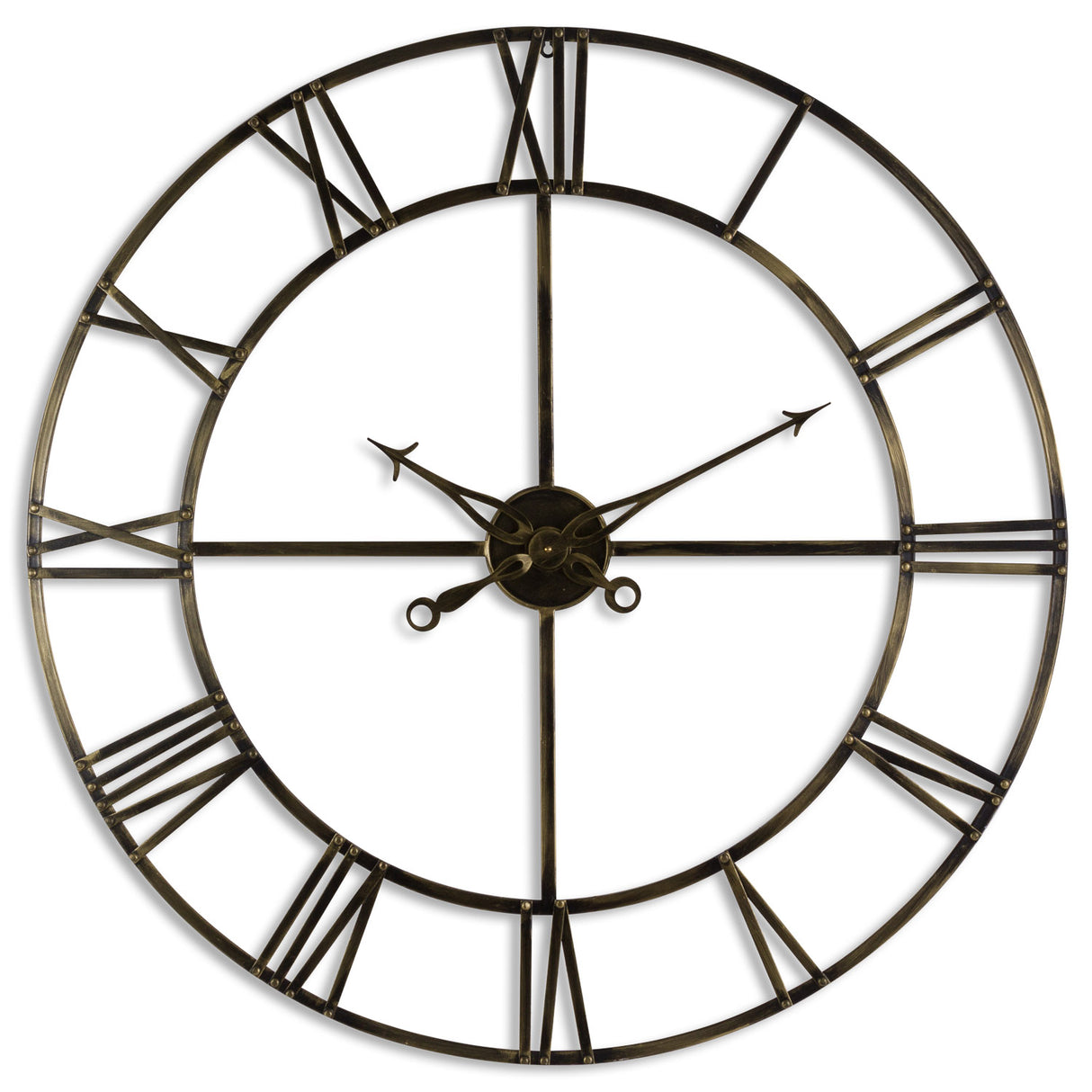 large antique brass large skeleton clock