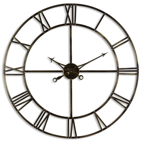 large antique brass large skeleton clock