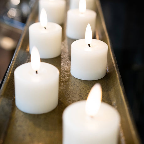 luxe collection set of 6 natural glow led tealight candles