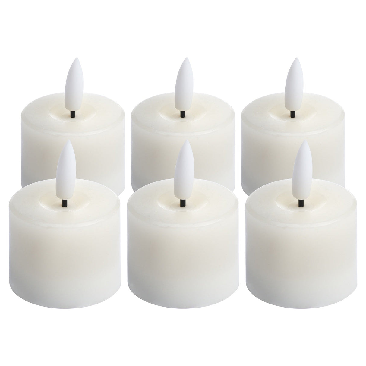 Amandine Luxe Collection Set Of 6 Natural Glow LED Tealight Candles
