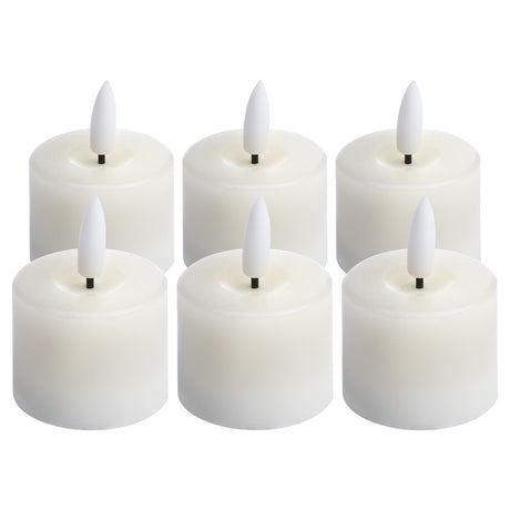 luxe collection set of 6 natural glow led tealight candles