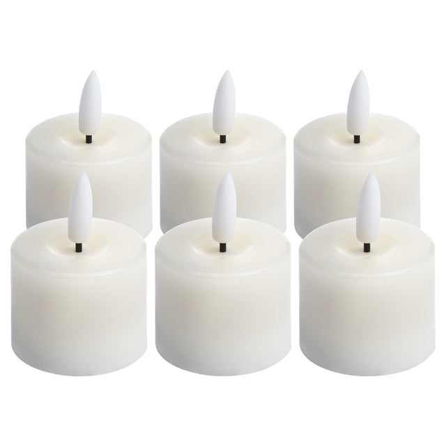 luxe collection set of 6 natural glow led tealight candles
