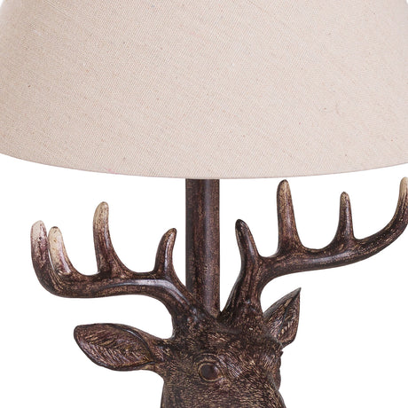 stag head table lamp with linen shade